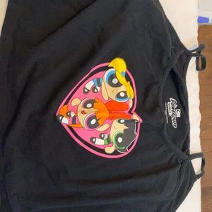 Powerpuff girl black crop top